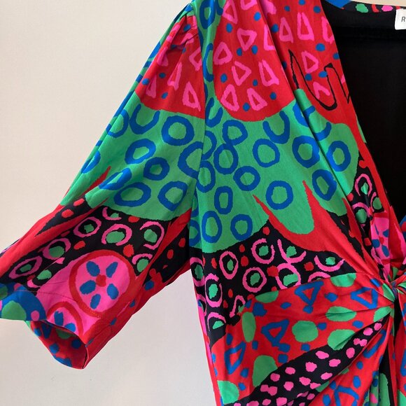 NWT Rhode Leanna Mini Dress - Mixed Print, Twist-Front - Size 14 - Picture 7 of 15